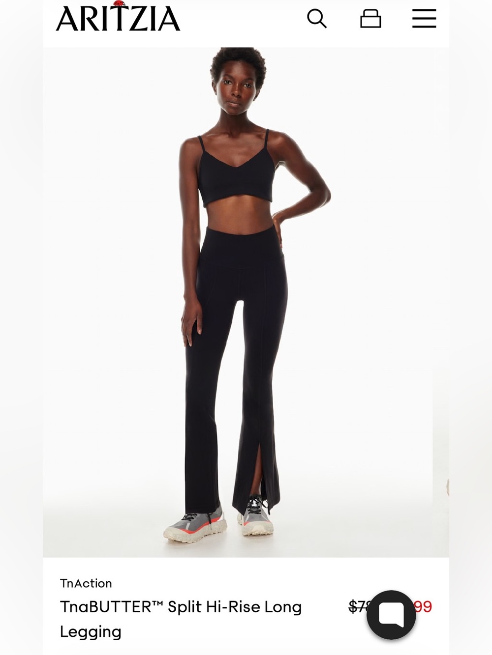 Aritzia TNAction TNA BUTTER Black High-Waist Flare Yoga Pants, L